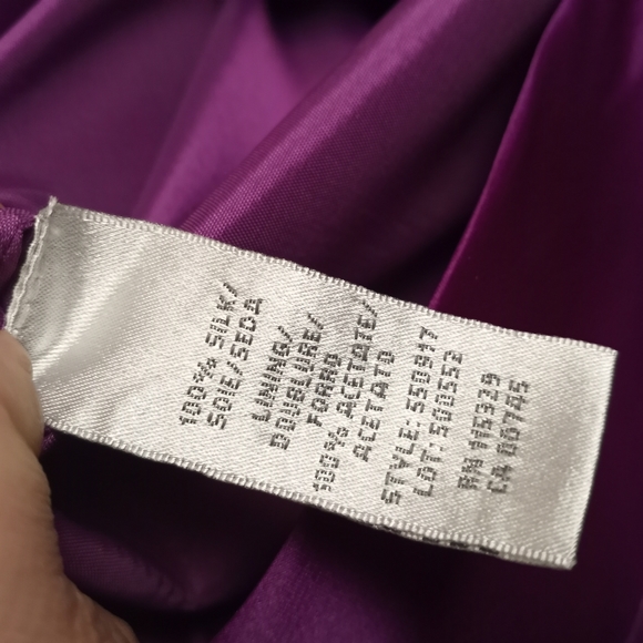 BADGLEY MISCHKA Magenta Strapless Tiered Ruffled Silk Midi Dress - Picture 5 of 6